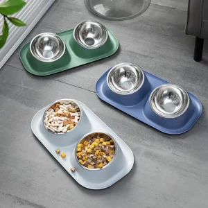 Stainless Steel Double Cat Dog Bowl.